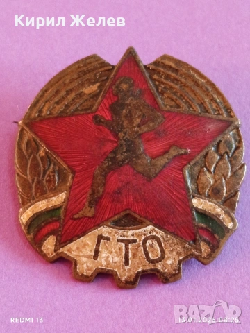 Нагръден знак ГОТОВ за ТРУД и ОТБРАНА от соца рядък с емайл 52825, снимка 6 - Антикварни и старинни предмети - 53081052