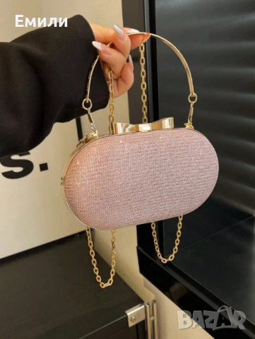 Елегантна блестяща чанта с две дръжки, чанта за абитуриентски бал, клъч за коктейлно парти, снимка 5 - Чанти - 54100859