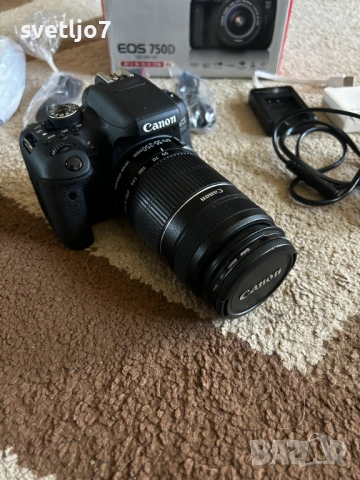 Canon EOS 750D + обектив EF-S 55-250mm IS II, снимка 3 - Фотоапарати - 53848008