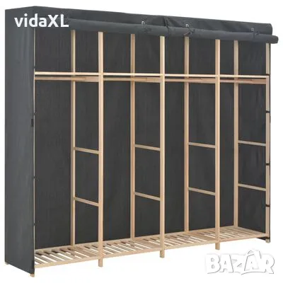 vidaXL Гардероб, сив, 200x40x170 см, текстил(SKU:248201), снимка 1 - Гардероби - 49447547