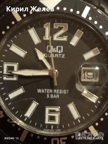 Мъжки часовник Q/Q QUARTZ WATER REZIST 5m силиконова каишка 49027, снимка 3 - Мъжки - 52265167