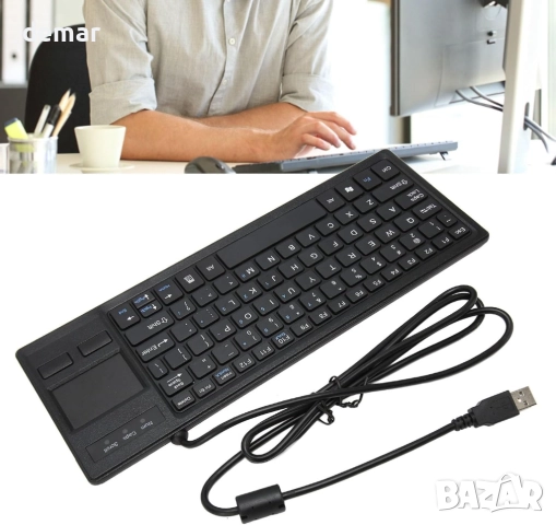 Клавиатура LICAEVEY K 800 с тъчпад, USB кабелна с вграден USB хъб, снимка 4 - Клавиатури и мишки - 51880247