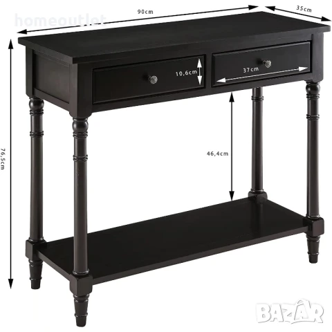 ПРОМОЦИЯ Конзолна маса в черно с елегантен дизайн и допълнително място за съхранение SFZ-004-BK, снимка 7 - Маси - 50686455