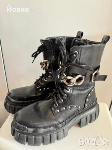 Черни водоустойчиви боти с цип 40 номер, снимка 2 - Дамски боти - 52020058