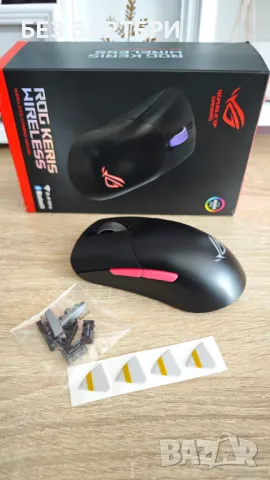 Геймърска мишка Asus ROG Keris Wireless, снимка 6 - Клавиатури и мишки - 48918615