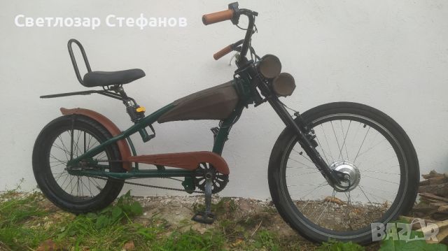 Електрически чопър велосипед 36/48v, 12Ah с газ и детска седалка, снимка 2 - Велосипеди - 45569403