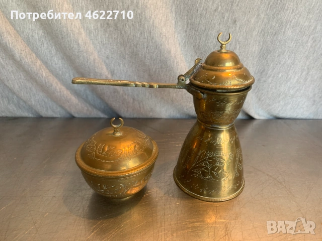 старо  джезве и захарница, снимка 2 - Антикварни и старинни предмети - 53406201
