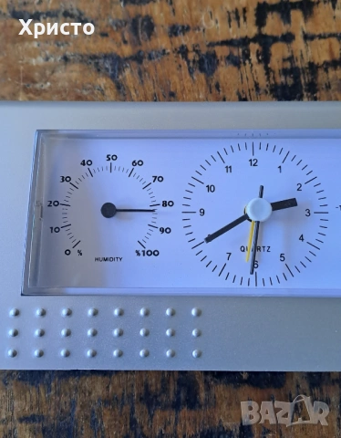 часовник с будилник, термометър и хидрометър за бюро разни, снимка 9 - Други - 13454690