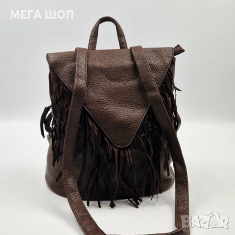 Дамска раница от еко к. с ресни – бохо стил, удобство и обем (36×30×16 см), снимка 9 - Раници - 52643484