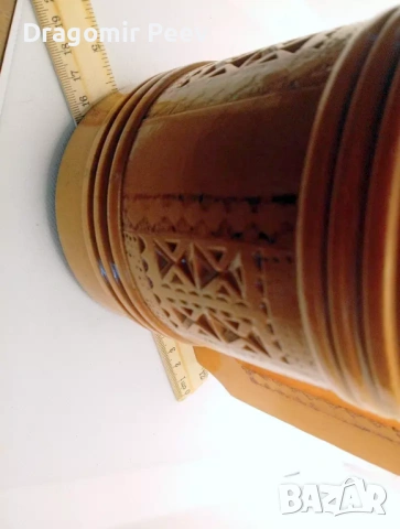 Рядък Колекционерски Екземпляр Ръчно Резбована Дървена Халба (Винтидж), снимка 3 - Антикварни и старинни предмети - 54060858