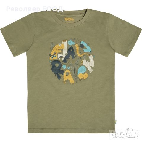 Детска тениска Fjall Raven - Forest Findings, в цвят Light Olive, снимка 1 - Екипировка - 45338142