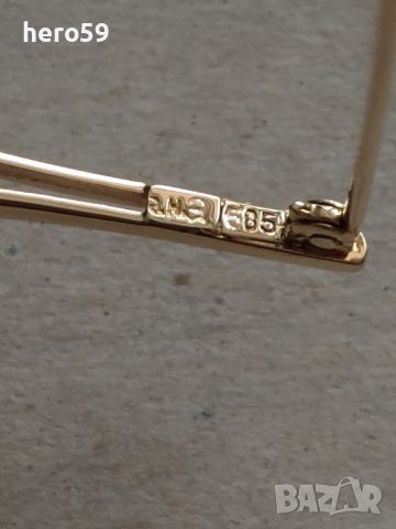 Антикварна златна 14к брошка с натурална перла и два диаманта , снимка 11 - Колиета, медальони, синджири - 45115094