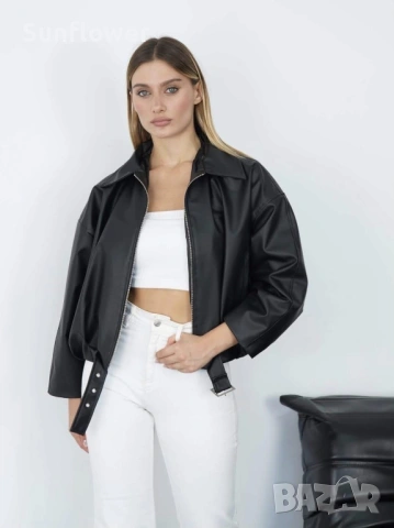 дамско кожено яке, снимка 3 - Якета - 53802766