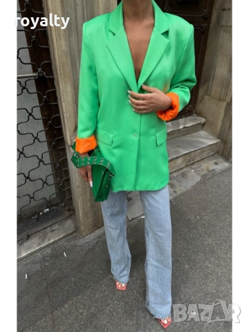 Дамско Сако Цвят Мента , снимка 2 - Сака - 52221434
