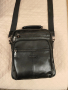 Мъжка чанта от естествена кожа (черна) SILVER FLAME - Много запазена, снимка 5