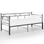 vidaXL Рамка за легло, разтегателен диван, черна, метал, 90x200 см(SKU:324752