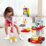 deAO Детски комплект инструменти за почистване на домакинството с колички, ролева игра за деца 3+ г., снимка 4