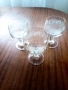 Кристални чаши, френски 3 б-р, старинни, рьчно гравирани за вино с печат, снимка 2