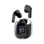 Безжични слушалки с активно шумопотискане, Прозрачни, BT 5.1, Черни