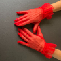 Елегантни къси тюлени ръкавици в червено - код 8644, снимка 6