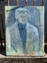 Стара картина маслени бои портрет, снимка 2