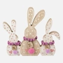 Великденска настолна декорация с 3 зайчета на точки и надпис „Happy Easter", 15×2×15см_1233626, снимка 3