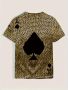 Мъжка тениска с къс ръкав,геометричен 3D принт с дизайн на Асо Пика, снимка 7