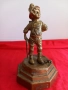 Стара Бронзова Статуетка , Фигура МОМЧЕ ,Позлата, снимка 3