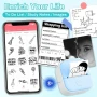 Мини мобилен термопринтер Phomemo T02, Стикери, Бележки, Етикети, хартия 53 mm, Bluetooth, снимка 3