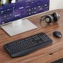 Нов Ергономичен Безжичен Комплект Клавиатура и Мишка с USB за PC и Лаптоп, снимка 1