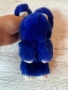 Тъмно синьо пухено зайче с халка за закачане на ключове или чанта 💙, снимка 6