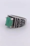 Мъжки сребърен пръстен с изумруд от Тайланд, снимка 8