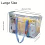 Прозрачна плажна чанта, чанта с голям капацитет и с удобни презрамки 👛👙🥽🏊🏻🏖️, снимка 5