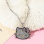 Коте Кити Hello Kitty с камъчета Детско дамско колие висулка синджир гердан , снимка 1 - Други - 45963596