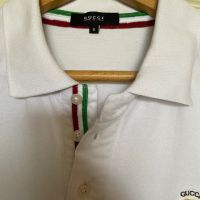 Бяла класическа нова  спортно елегантна блуза с къс ръкав Gucci Гучи памучна памук , снимка 7 - Блузи - 45702530