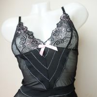 Rene Rofe Lingerie S/M (75B размер) страхотна еротична нощничка/мини рокля с жартиери, снимка 2 - Бельо - 45954487