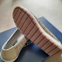 Дамски летни обувки естествена кожа с перфорация, снимка 1 - Дамски ежедневни обувки - 45035105