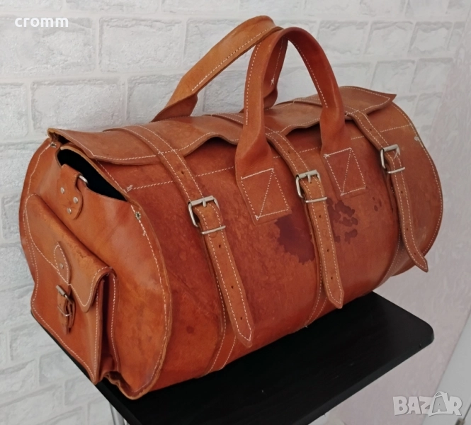 Задна кожена чанта за мотор, снимка 1