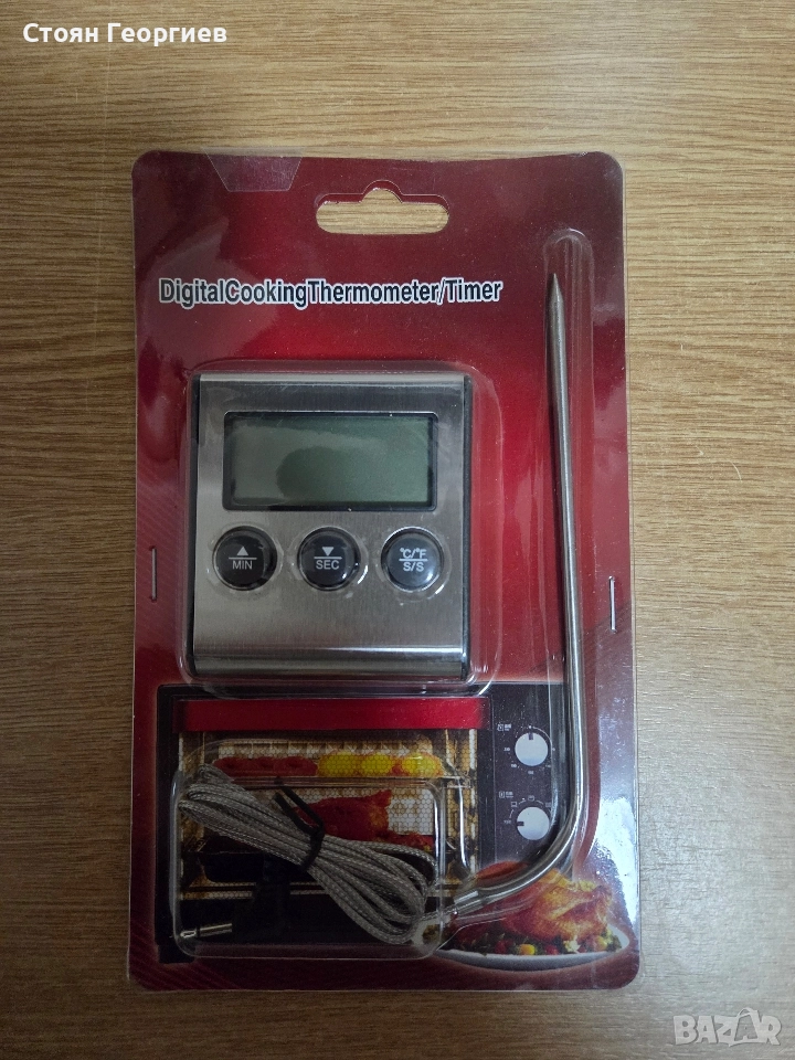 Дигитален термометър за барбекю/фурна / С таймер и магнит, снимка 1