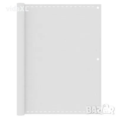 vidaXL Балконски параван, бял, 120x400 см, HDPE（SKU:310869）, снимка 1