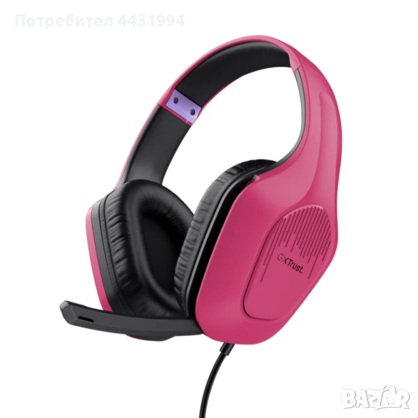 Слушалки, TRUST GXT415 Zirox Headset Pink, снимка 1