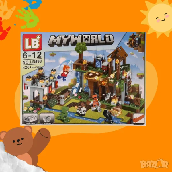 Конструктор LB Minecraft My World LB593, 426 части, със светещи елементи, снимка 1