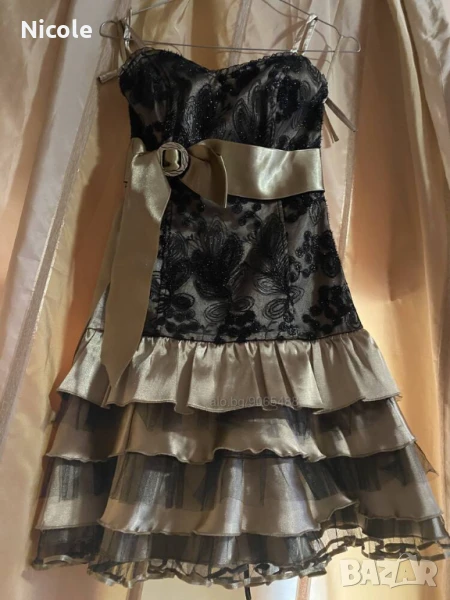 Страхотна празнична сатенена рокля, снимка 1