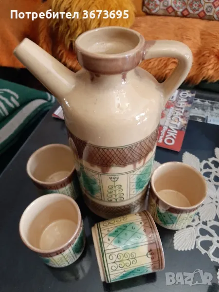 Керамичен сервиз за  вино ръчна изработка , снимка 1