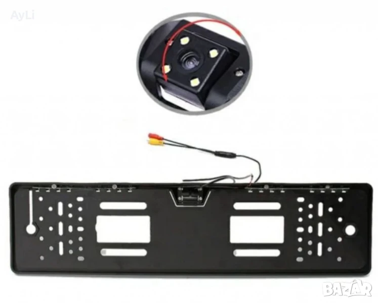 📷 Рамка с камера за регистрационен номер с 4 LED светлини за задно виждане – Модел 3084! 📷, снимка 1