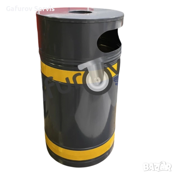 Метално парково кошче за отпадъци 50 л - с пепелник, устойчиво на атмосферни условия, снимка 1