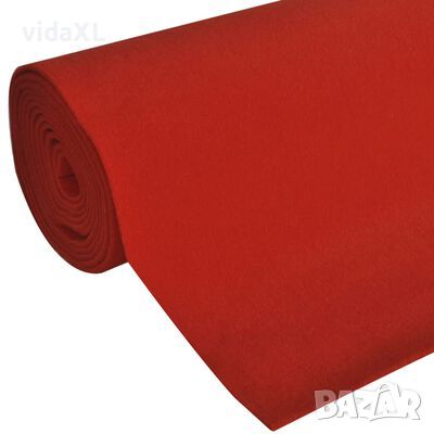 Червен vidaXL дебел килим с тежест от 400 гр/м², 1 х 5 метра(241279, снимка 1