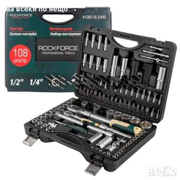 Гедоре 108 части 1/2'' и 1/4'' RockForce, снимка 1