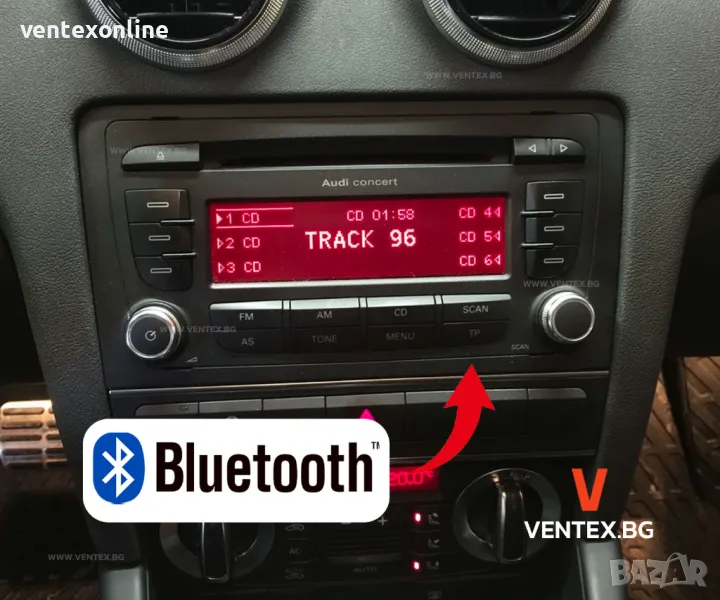 Bluetooth адаптер за Audi Concert 3 за слушане на музика или разговори, снимка 1