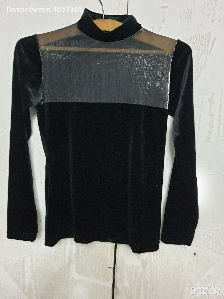 маркова блуза от кадифе транспарантна, снимка 1